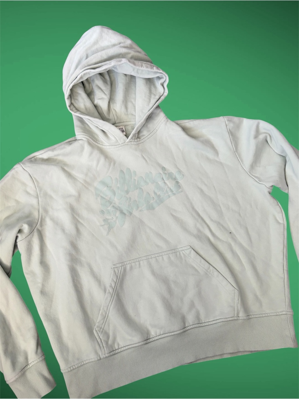 Billionaire Girls Club Light Green 
100% Cotton Hoodie With Green Print